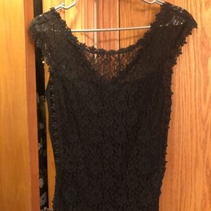 Express Black Lace V-Neck Tank